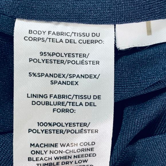 Ann Taylor Size 10 Stretch V-Neck Wrap Dress Black Geometric Print Career Office - Picture 9 of 9